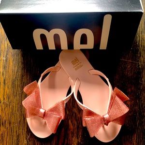 Melissa molded glitter bow sandals